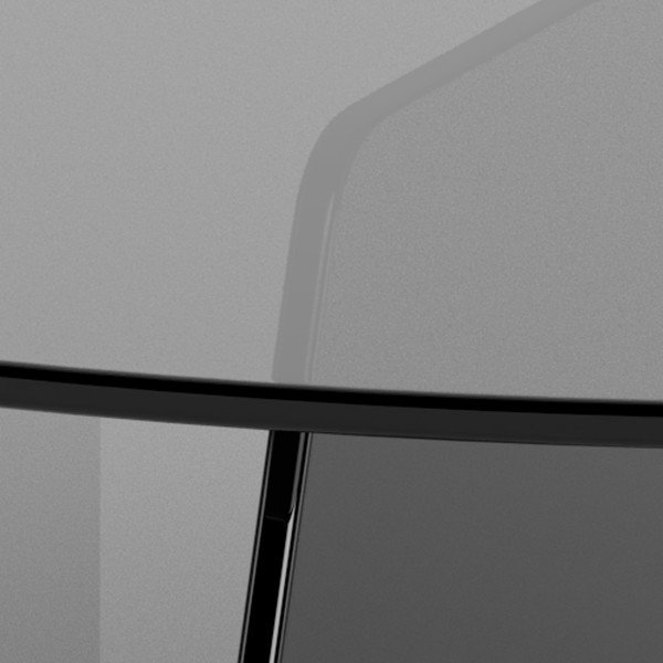 Siva steklena okrogla klubska mizica ø 80 cm Samos – Actona-image-3