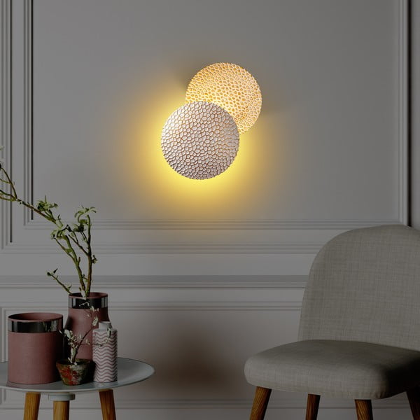 Bela/zlata LED stenska svetilka ø 21 cm Yosma – Opviq lights-image-1