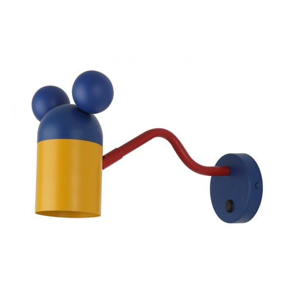 Modra otroška stenska svetilka s kovinskim senčilom Mouse – GTV
