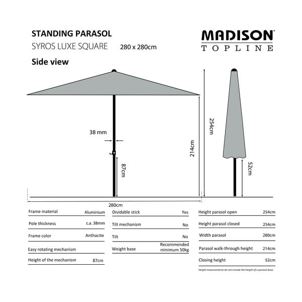 Zeleni senčnik 280x280 cm Syros - Madison-image-1