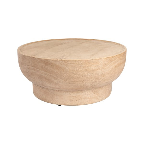 Okrogla klubska mizica v kamnitem dekorju v naravni barvi ø 80 cm Noble – Zuiver