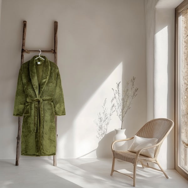 Zelen kopalni plašč iz mikropliša velikosti XL/XXL Polyvelvet – Good Morning-image-1