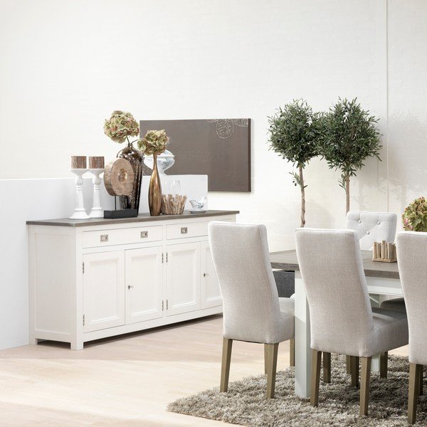 Bela komoda s štirimi vrati in 2 predaloma Canett Skagen Sideboard-image-2