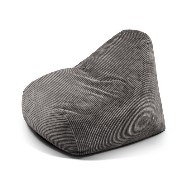 Temno siva vreča za sedenje iz rebrastega žameta Snug 100 – SLOWDOWN