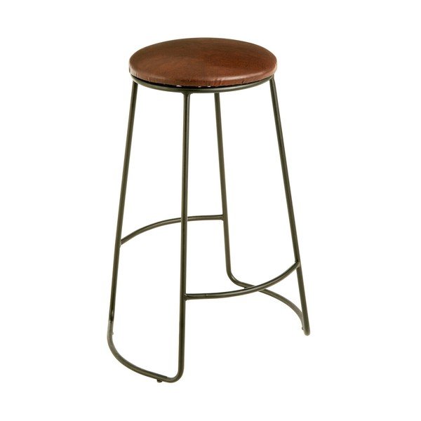Črn/rjav oblazinjen barsko stol (višina sedeža 64 cm) Brixton – Premier Housewares