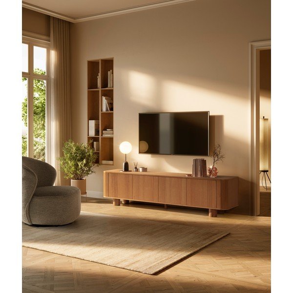 TV omarica v hrastovem dekorju v naravni barvi 180x50,5x40 cm Padoc – MOME-image-1