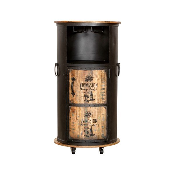 Črno kovinsko stojalo za vino za 9 steklenic, 60x115 cm Luni - Interia Home & Living