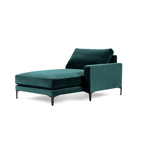 Turkizno moder žametni ležalnik Kooko Home Harmony, desni kot-image-2