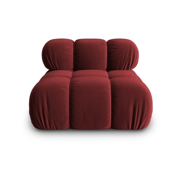 Rdeča žametna modularna sedežna garnitura (sredinski modul) Bellis – Micadoni Home