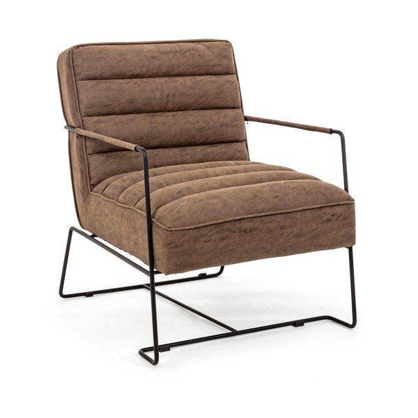 Rjav fotelj iz umetnega usnja Brianna – Bizzotto