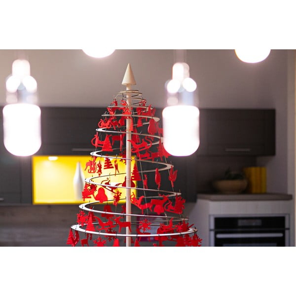 Komplet 10 rdečih božičnih okraskov iz filca Spira Medium-image-3