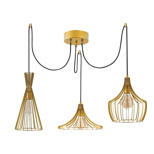 Viseča svetilka v zlati barvi s kovinskim senčilom Mezopotamya – Opviq lights