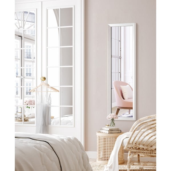 Stensko ogledalo v dekorju belega lesa Styler Paris, 47 x 147 cm-image-1