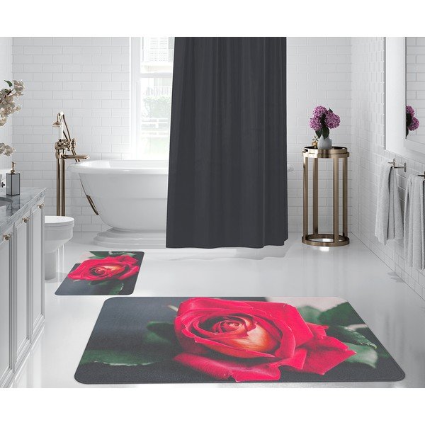 Rdeče/sive kopalniške preproge v kompletu 2 ks 60x90 cm – Oyo Concept-image-1