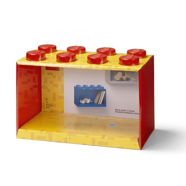 Otroška rdeča stenska polica LEGO® Brick 8-image-1