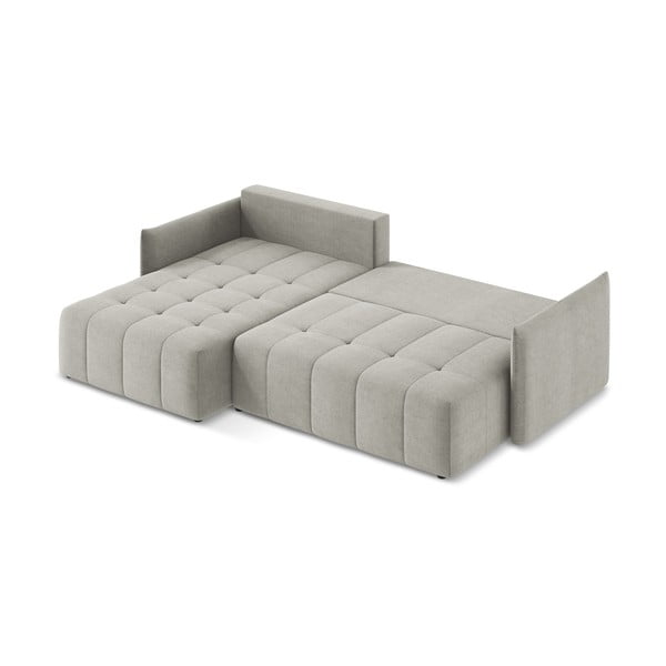 Svetlo siva raztegljiva/s prostorom za shranjevanje kotna sedežna garnitura (levi kot/z ležalnikom) Moku – Makamii-image-4