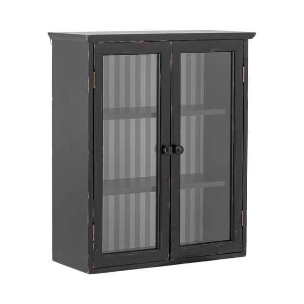 Črna stenska vitrina iz masivne jelke 51,5x66,5x22,5 cm Hazem – Bloomingville-image-3