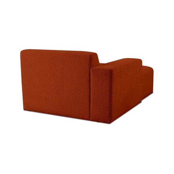Opečnato oranžen modul za sedežno garnituro iz tkanine bouclé (levi kot) Roxy – Scandic-image-3