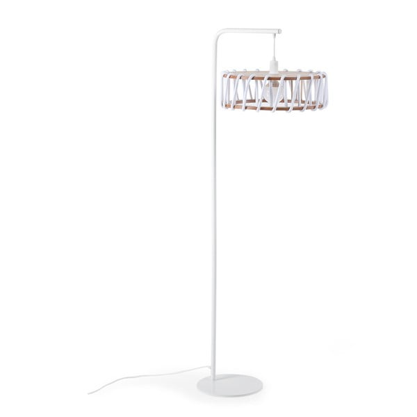 Stoječa svetilka z belo konstrukcijo in velikim belim senčnikom EMKO Macaron-image-1