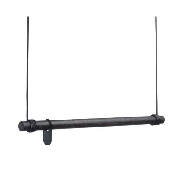 Črn stenski obešalnik iz masivnega hrasta 80 cm Swing M – LIND DNA