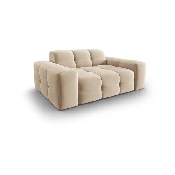 Bež žametni kavč 156 cm Kendal - Micadoni Home-image-4