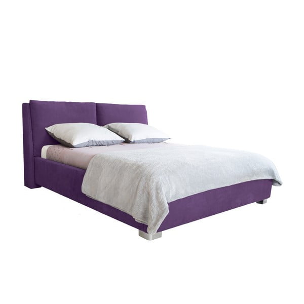 Vijolična zakonska postelja Mazzini Beds Vicky, 160 x 200 cm
