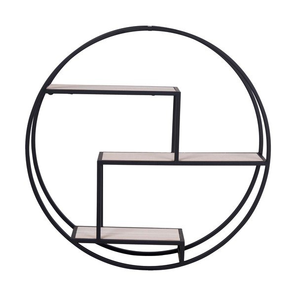 Črna večnivojska polica iz masivne pavlonije 62 cm Rotterdam – House Nordic-image-2