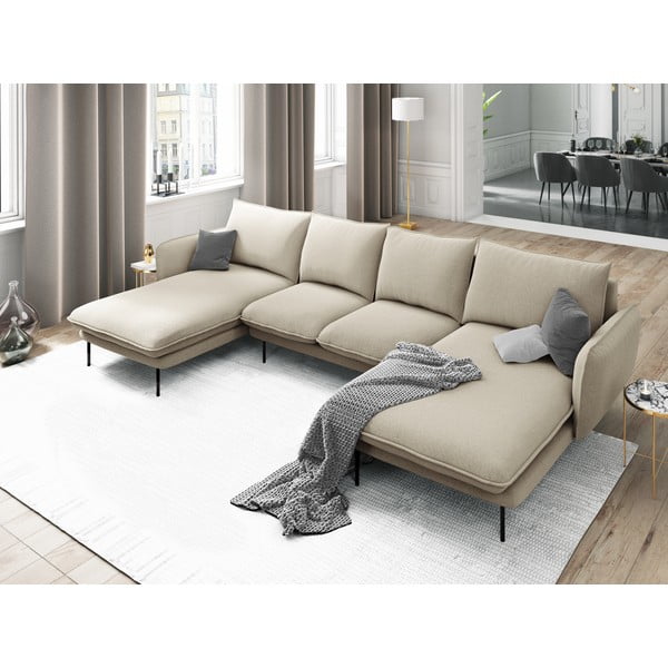 Bež sedežna garnitura v U obliki Cosmopolitan Design Vienna-image-1