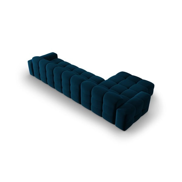 Temno modra žametna kotna zofa (levi kot) Kendal - Micadoni Home-image-4