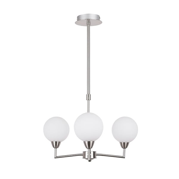 Viseča svetilka v srebrni barvi s steklenim senčnikom Logos - Candellux Lighting