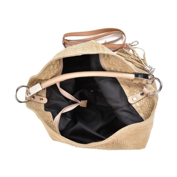 Rjava in bež usnjena torbica Sofia Cardoni Manu-image-3