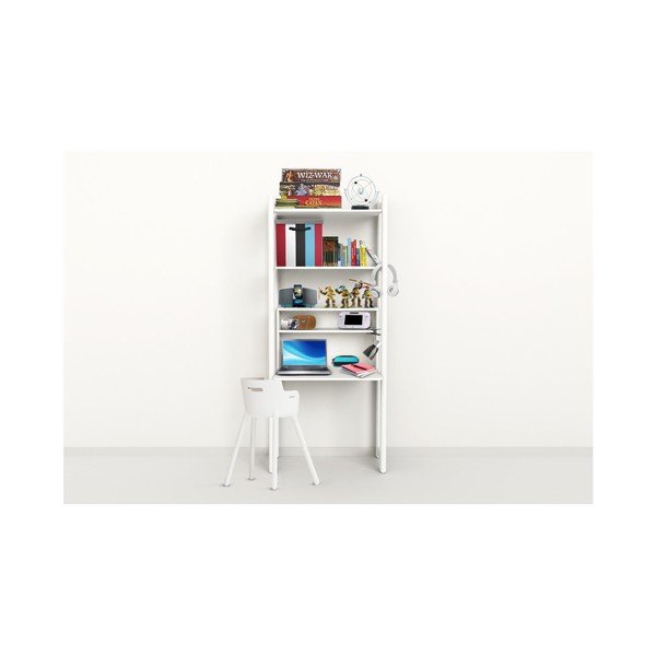 Bel otroški regal s pisalno mizo Flexa Shelfie, višina 189,2 cm-image-1