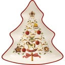 Rdeče-bela porcelanasta servirna skleda v obliki božičnega drevesa Villeroy&Boch Tree, 17,5 x 16,5 cm