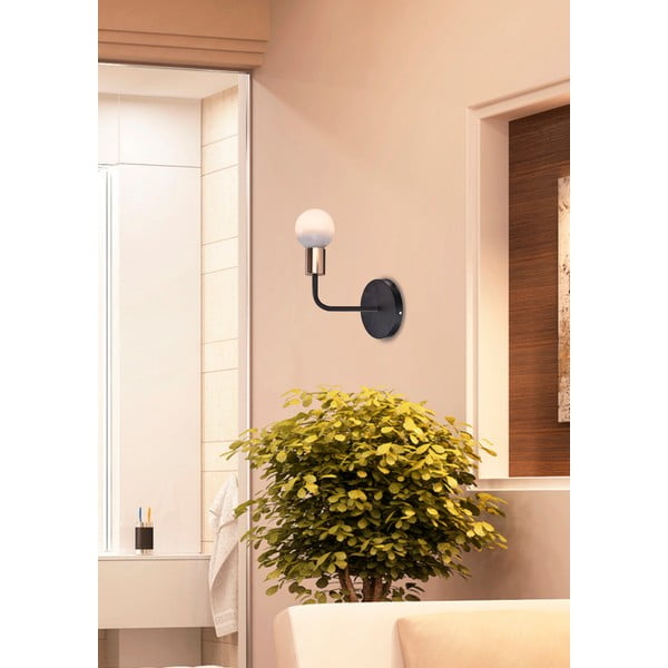 Črna/bakrena stenska svetilka Spill – Candellux Lighting-image-1