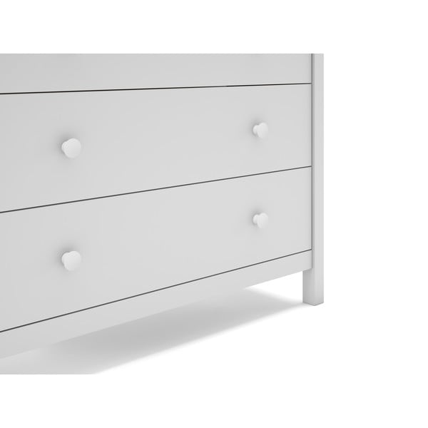 Bela nizka otroška komoda iz masivnega bora 100x80 cm Max – Marckeric-image-1