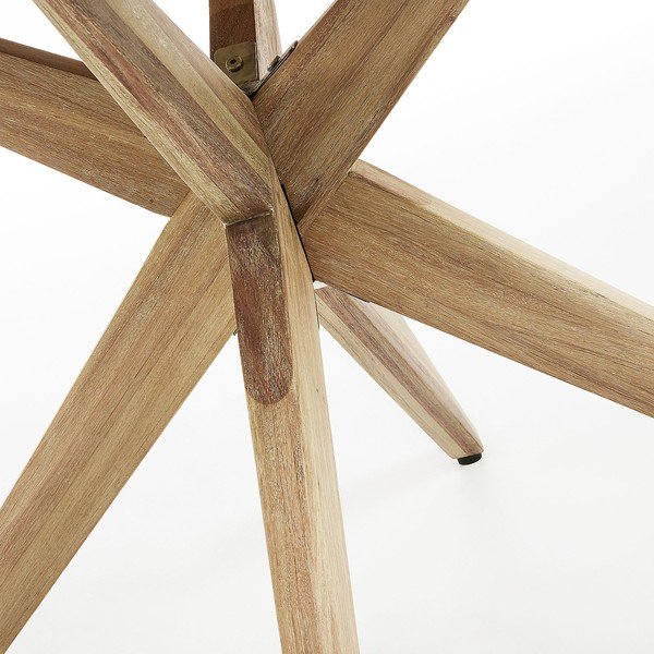 Jedilna miza s svetlo sivo ploščo Kave Home Glow, Ø 120 cm-image-2