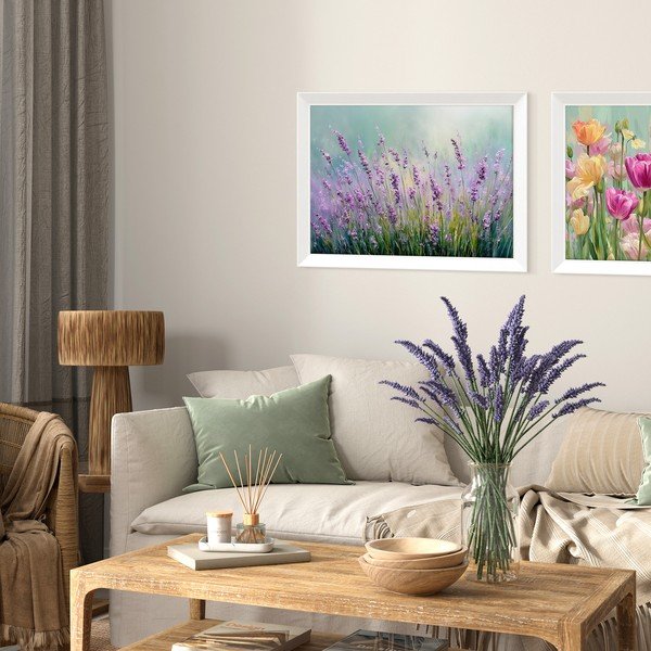 Tiskana slika z okvirjem 75x56 cm Lavender – Styler-image-1