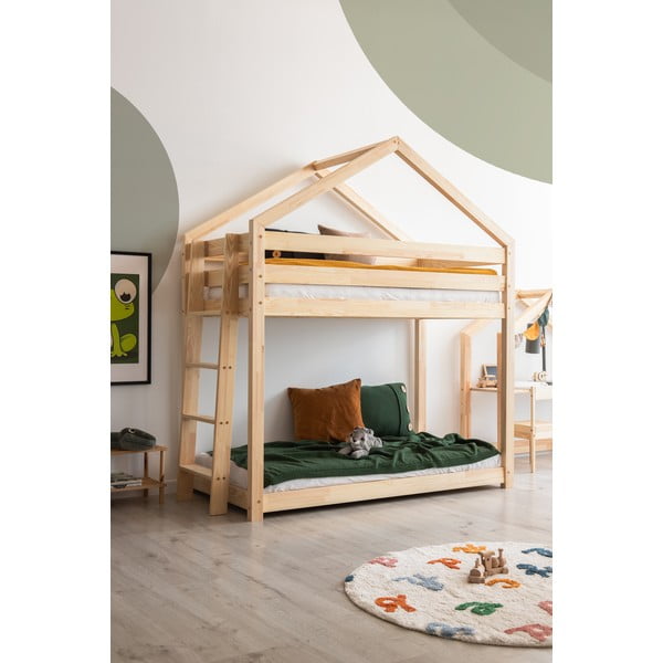 Pograd v obliki hiške iz borovega lesa 80x200 cm – Adeko-image-1