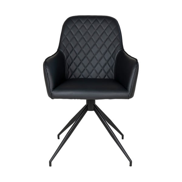 Črn oblazinjen jedilni stol Harbo – House Nordic-image-2