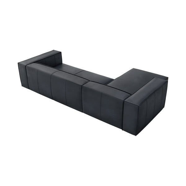 Temno modra usnjena kotna sedežna garnitura (levi kot) Madame – Windsor & Co Sofas-image-3