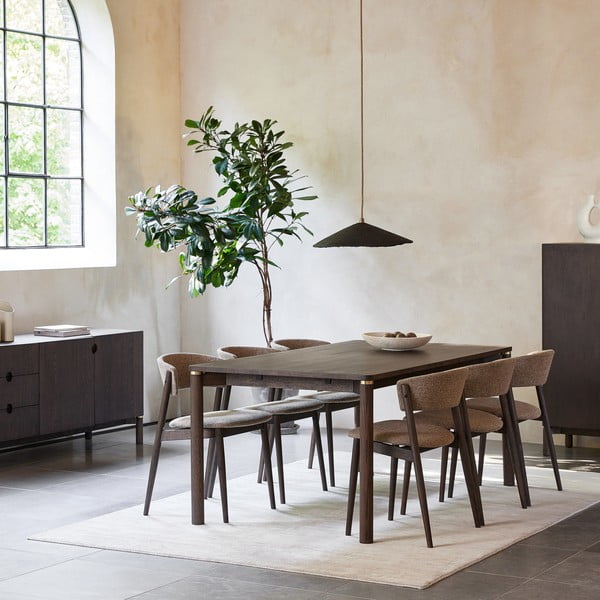 Rjava raztegljiva jedilna miza 95x180 cm Arun – Unique Furniture-image-1