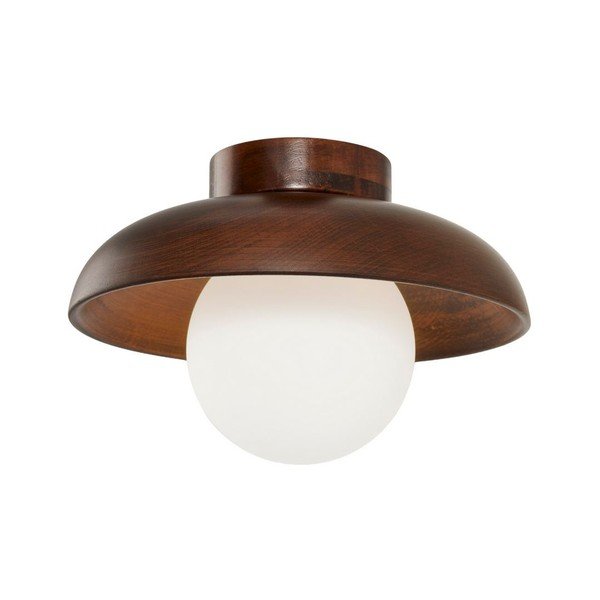 Rjava stropna svetilka s steklenim senčilom ø 24 cm Elsa – Opviq lights