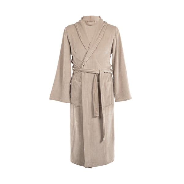 Sivorjav kopalni plašč iz mikropliša velikosti S/M Elena – Tiseco Home Studio