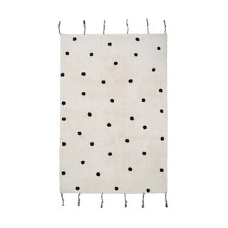 Črno-kremno bela pralna ročno tkana bombažna preproga 100x150 cm Nümi Black – Nattiot