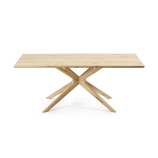 Jedilna miza z mizno ploščo v hrastovem dekorju 100x200 cm Armande – Kave Home