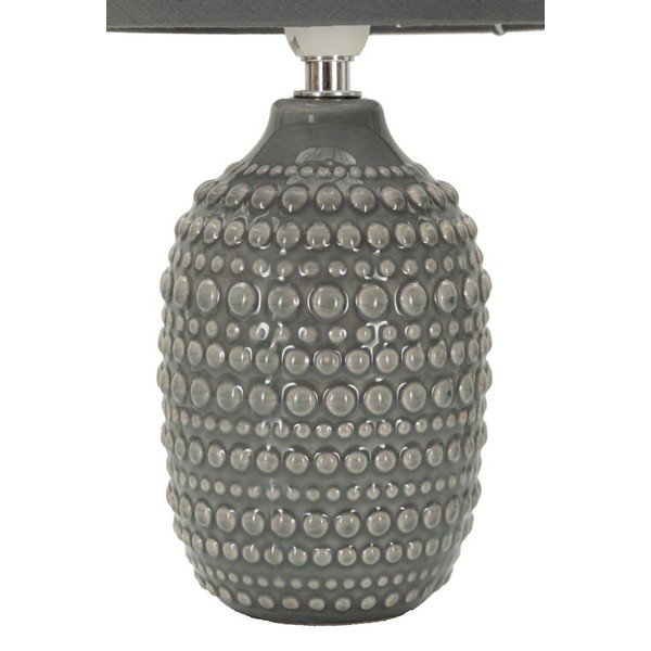 Siva keramična namizna svetilka s tekstilnim senčilom (višina 30,5 cm) Points – Mauro Ferretti-image-2