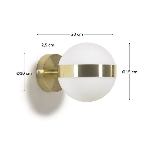 Stenska svetilka v zlati barvi ø 15 cm Anasol - Kave Home-image-3
