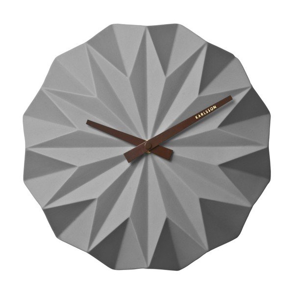 Siva stenska ura Karlsson Origami