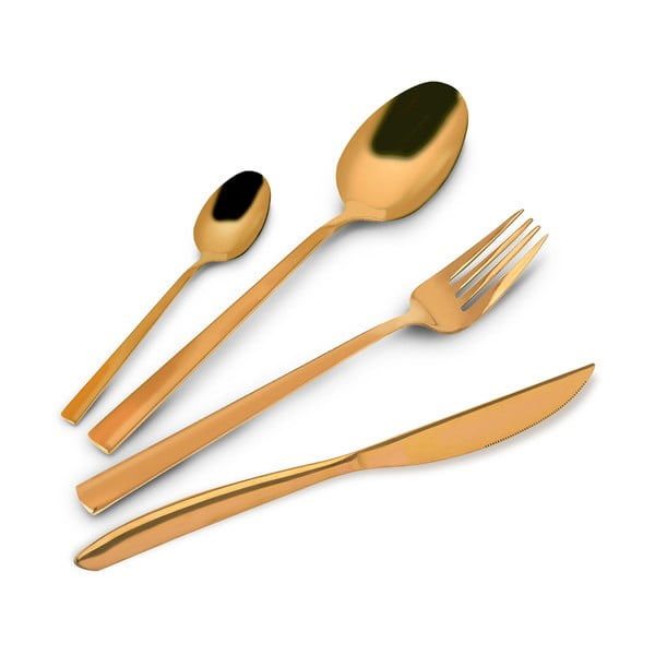 Pribor iz nerjavečega jekla v zlati barvi 24 ks Gold – Orion-image-2