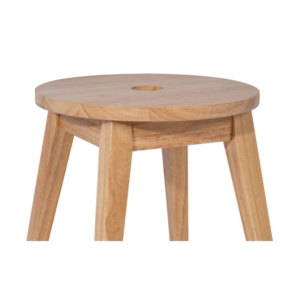 Stolček iz masivnega kavčukovca v svetli naravni barvi Club – Bonami Essentials-image-2